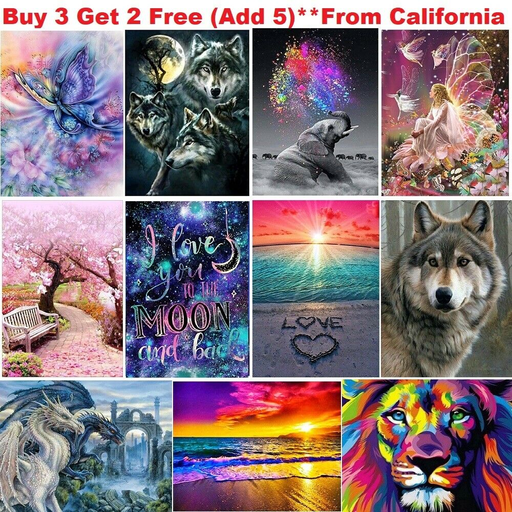 5d Diamond Painting Embroidery Cross Craft Stitch Art Kit Wild Animal Home