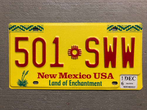 New Mexico License Plate Land Of Enchantment Random Letters/numbers Nice!!!