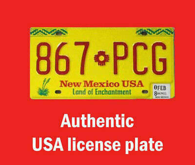 New Mexico Real Authentic License Plate Auto Number Car Yellow Red Zia Auto Tag