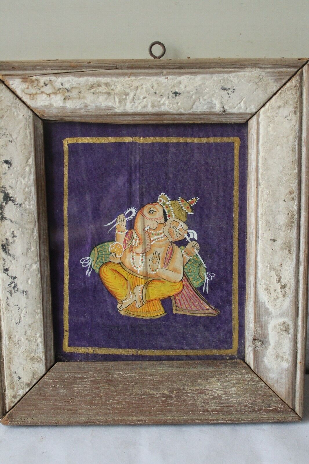 Home Decor Hand Made Old Painting Of Lord Ganesh Ji With Frame