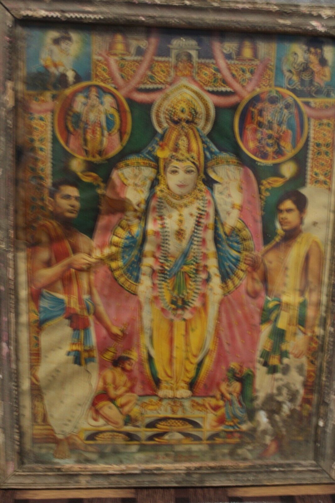 Hindu Religious Print Old Vintage Rare Collectible Piece Wall Decor